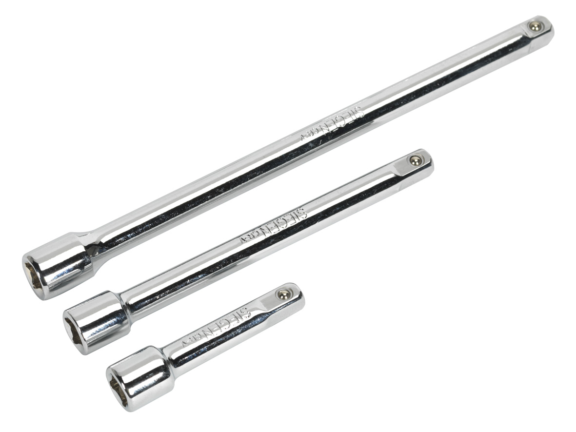 Sealey S0718 Extension Bar Set 1/4"Sq Drive 3pc
