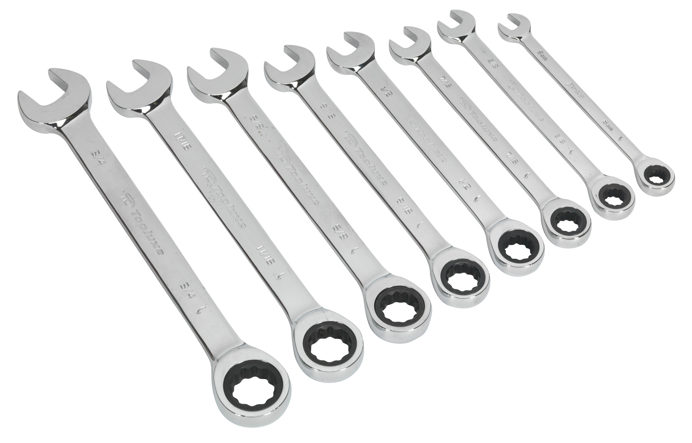 Sealey S0984 Combination Ratchet Spanner Set 8pc Imperial