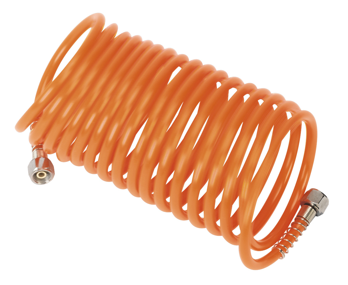 Sealey SA335 Coiled Air Hose 5mtr &oslash;5mm with 1/4"BSP Unions