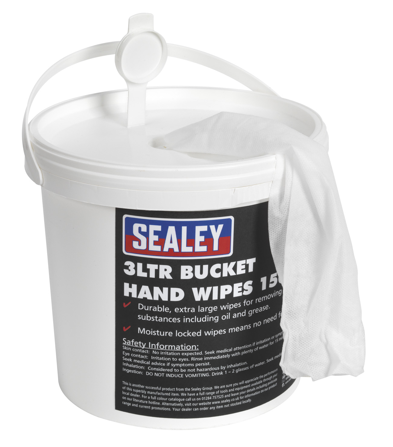 Sealey SCW3 Hand Wipes Bucket 3ltr Pack of 150