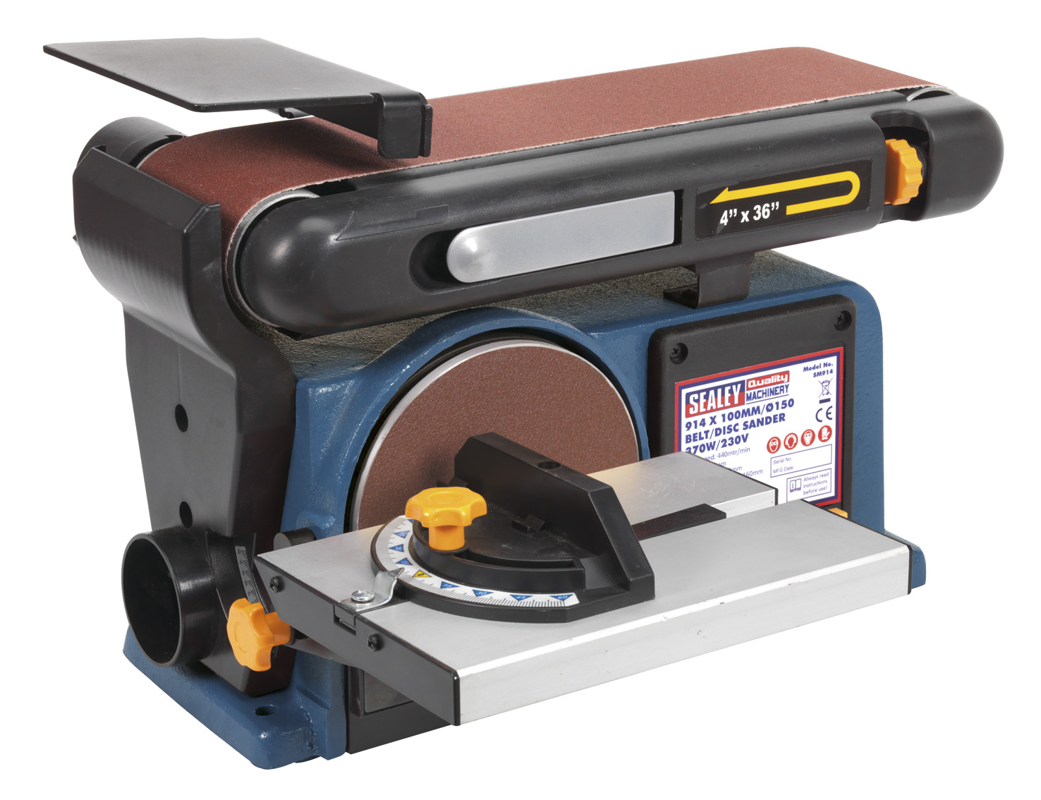 Sealey SM914 Belt/Disc Sander 914 x 100mm/&oslash;150 370W/230V
