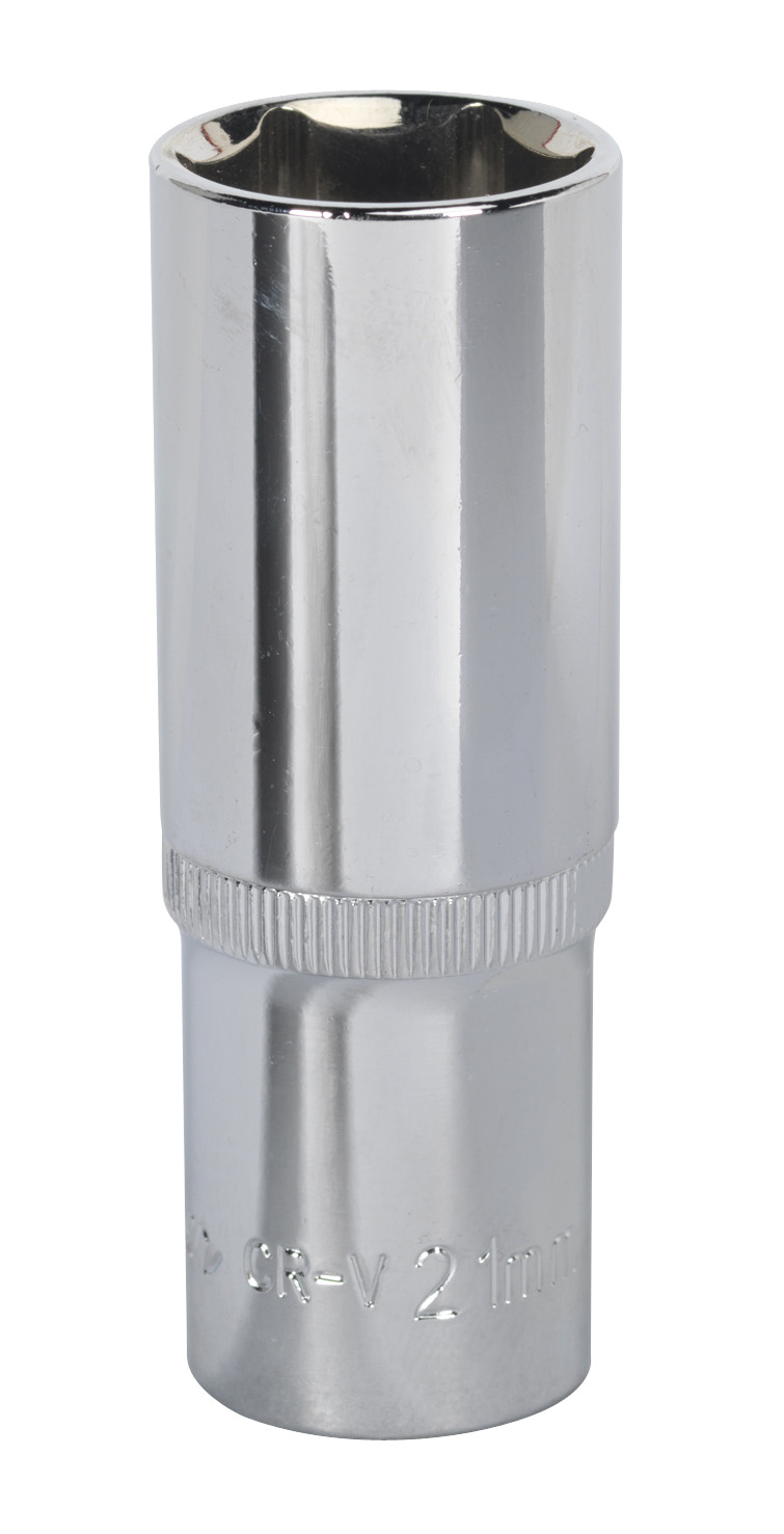 Sealey SP1221D WallDrive&#xAE; Socket 21mm Deep 1/2"Sq Drive Fully Polished