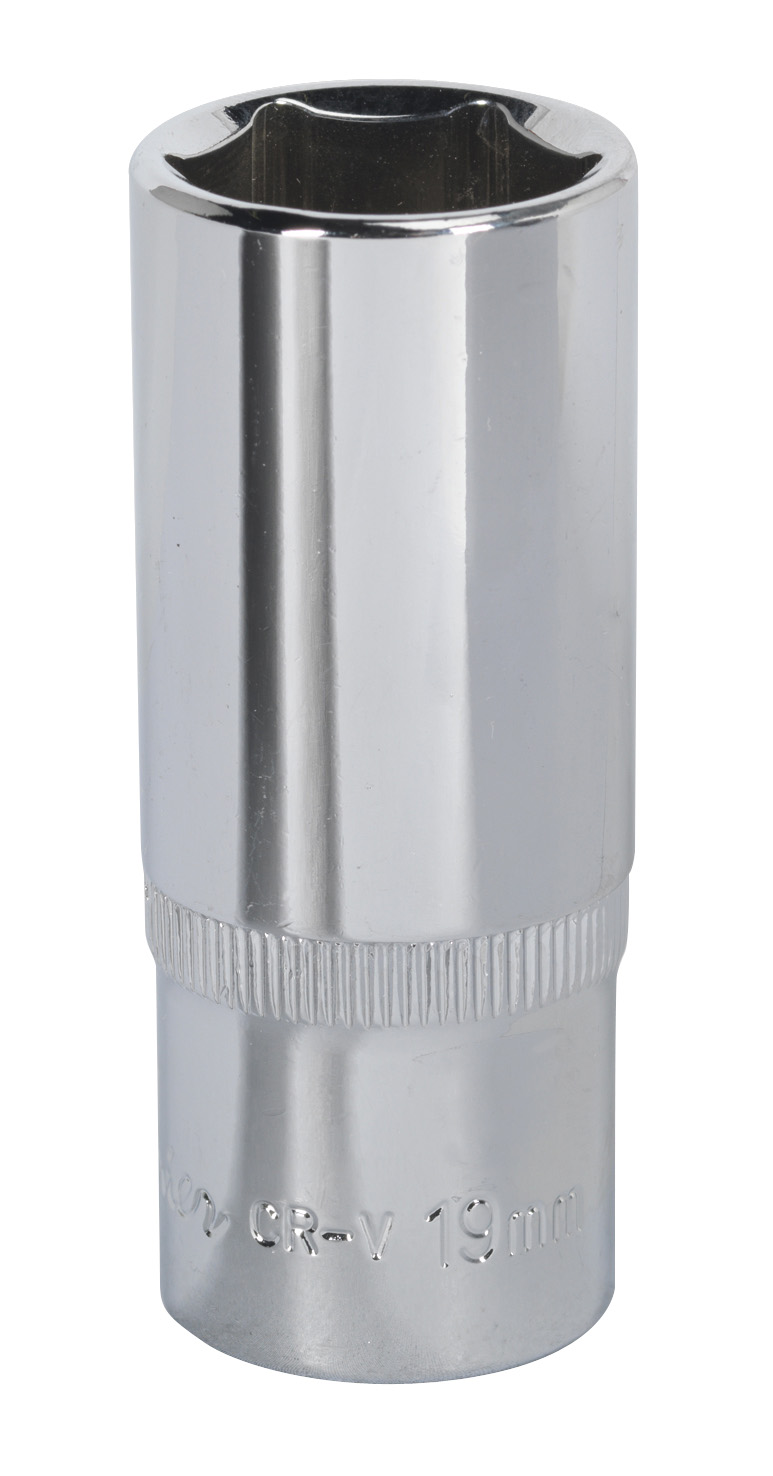 Sealey SP3819D WallDrive&#xAE; Socket 19mm Deep 3/8"Sq Drive Fully Polished