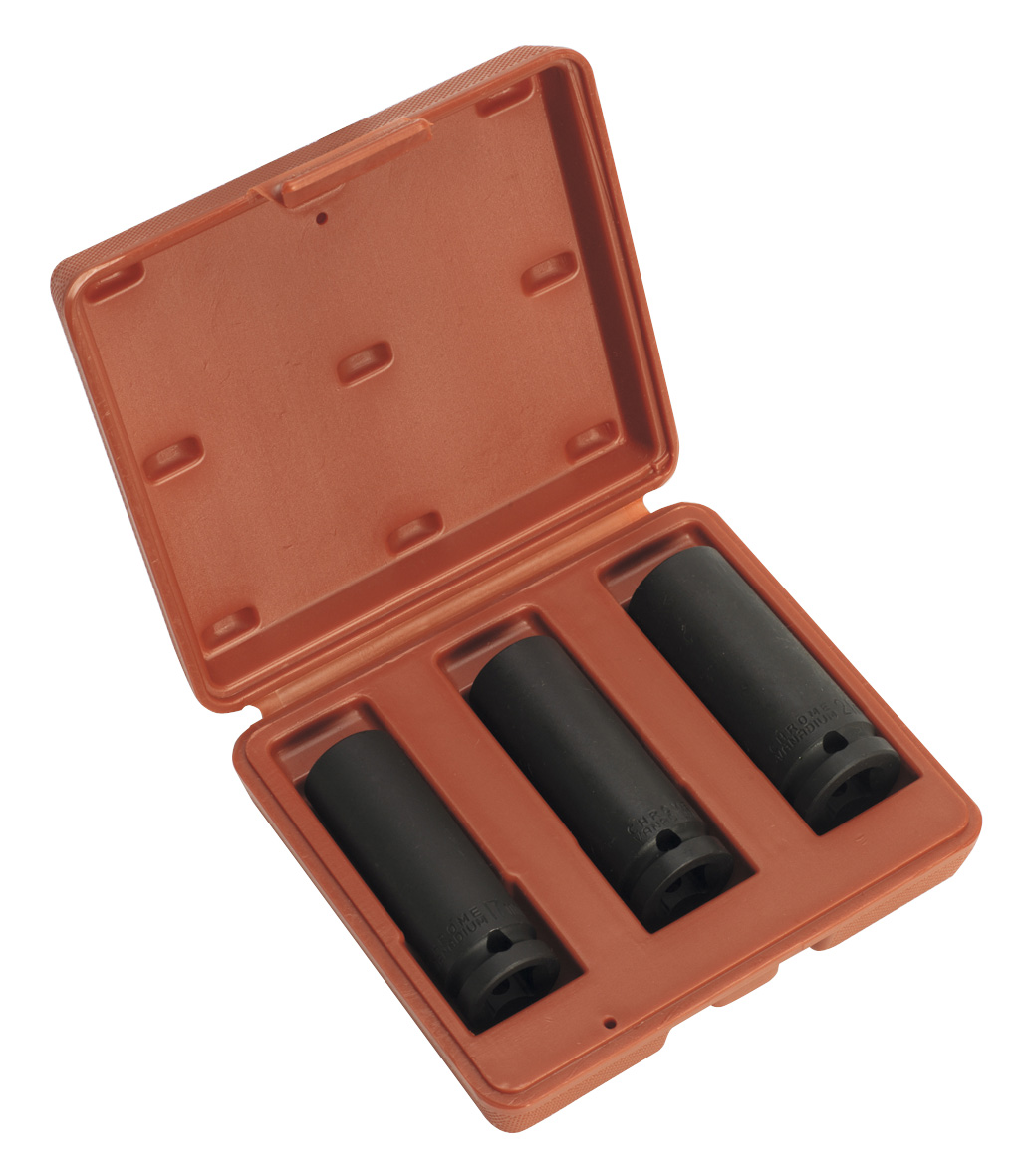 Sealey SX043 Impact Socket Set 3pc Deep 1/2"Sq Drive