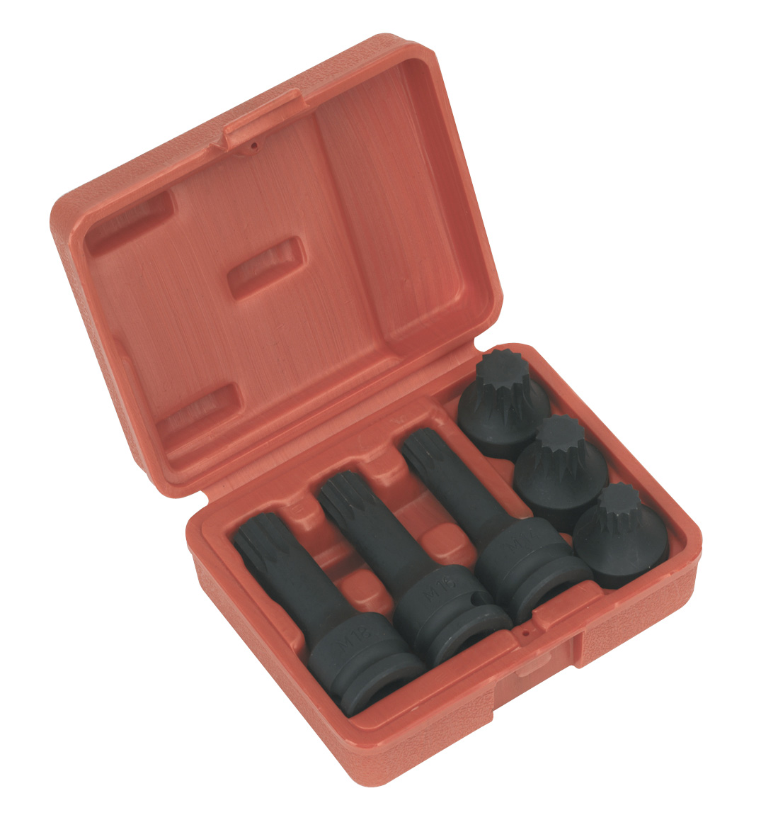 Sealey SX052 Impact Spline Socket Set 1/2"Sq Drive 6pc