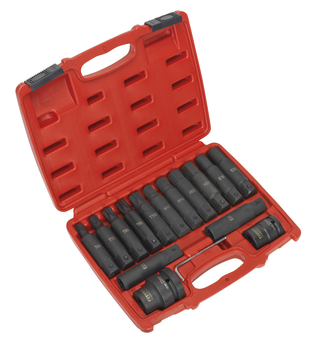Sealey SX098 Impact TRX-Star, TRX-Star Female & Hex Socket Bit Set 16pc 3/4" & 1"Sq D...