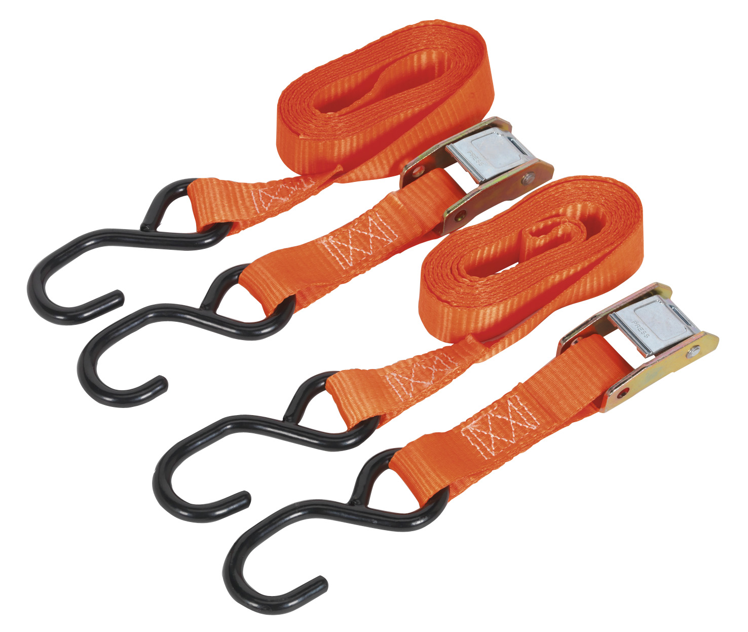 Sealey TD05025CS Cam Buckle Tie Down 25mm x 2.5mtr Polyester Webbing with S Hooks 500kg L...