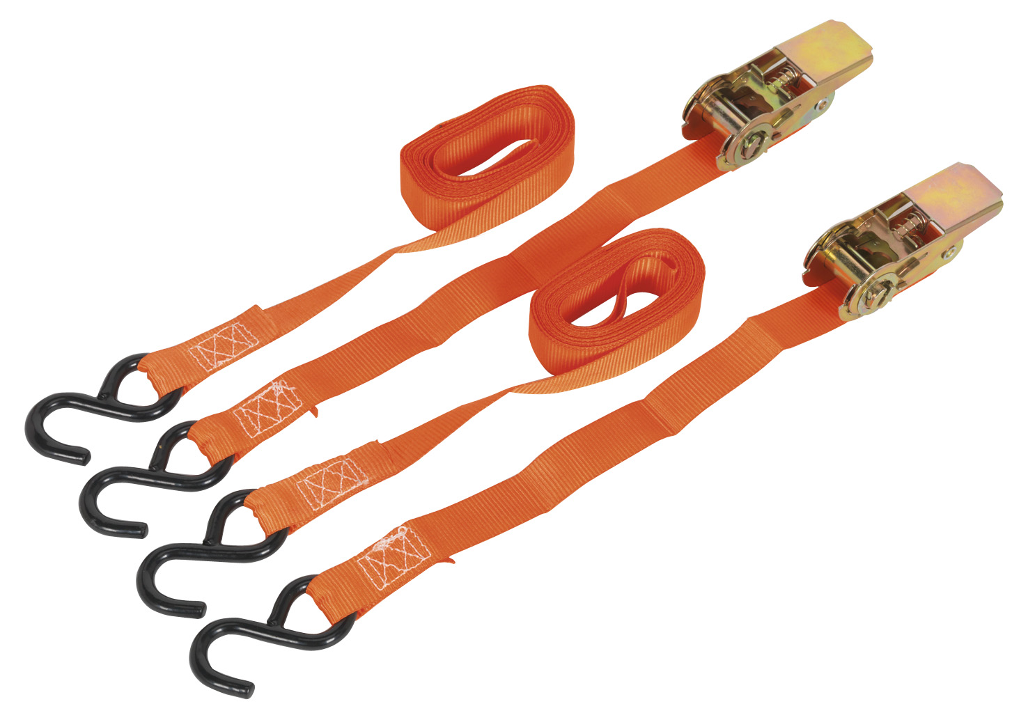 Sealey TD0540S2 Ratchet Tie Down 25mm x 4mtr Polyester Webbing with S Hooks 500kg Load T...