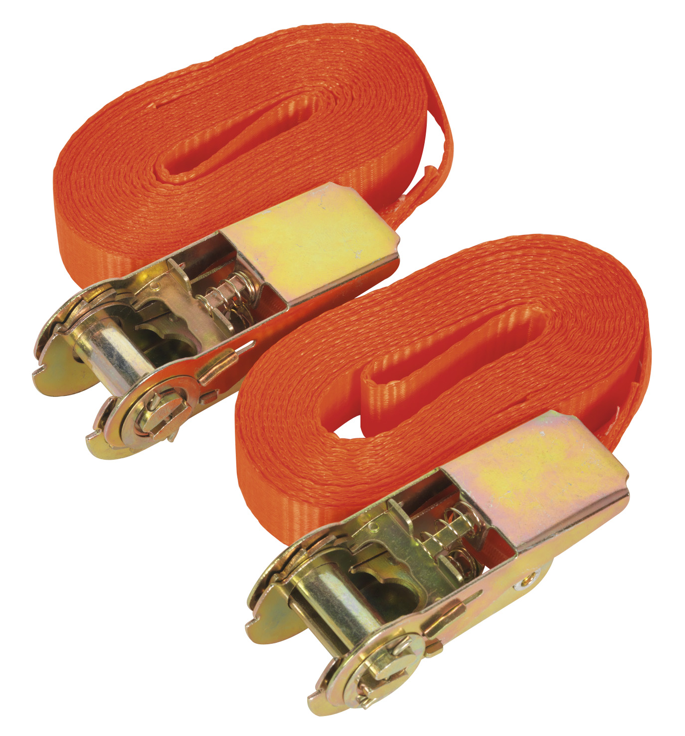 Sealey TD08045E Self-Securing Ratchet Tie Down 25mm x 4.5mtr 800kg Load Test - Pair