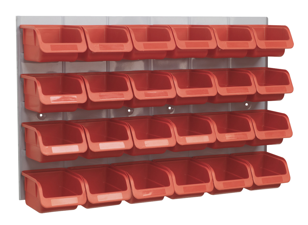 Sealey TPS130 Bin & Panel Combination 24 Bins - Red