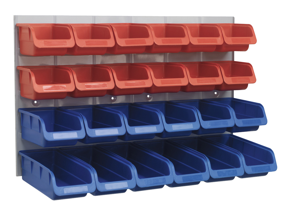 Sealey TPS132 Bin & Panel Combination 24 Bins - Red/Blue