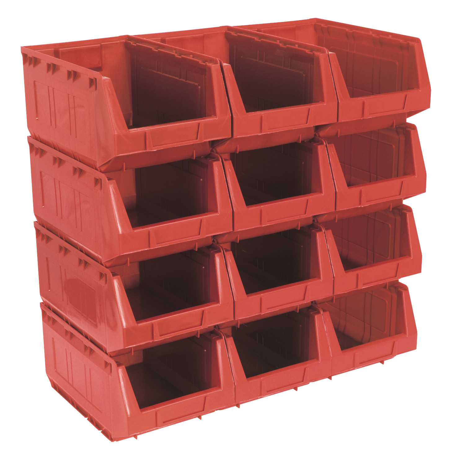 Sealey TPS412R Plastic Storage Bin 209 x 356 x 164mm - Red Pack of 12