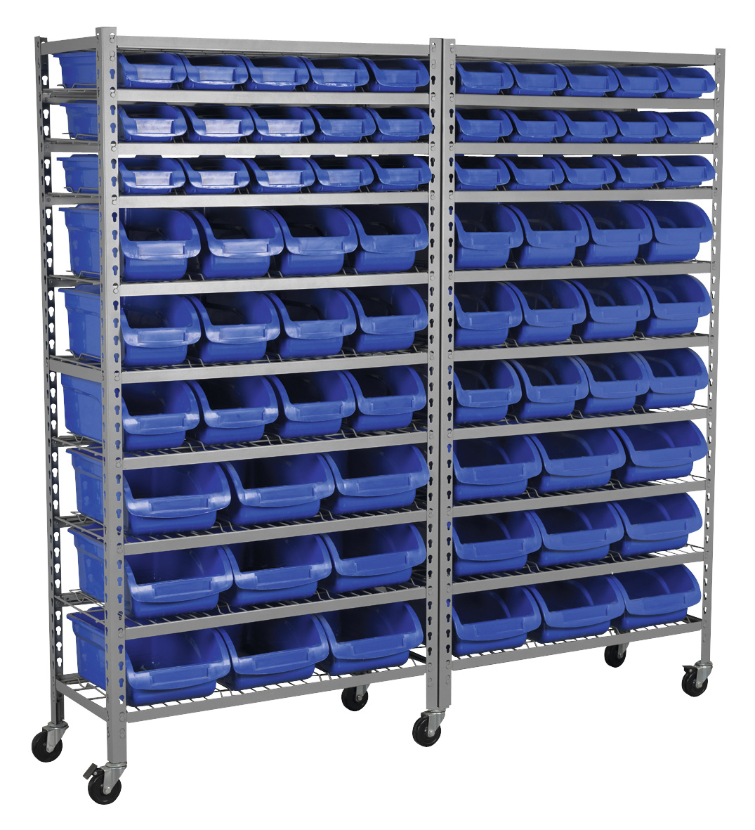 Sealey TPS72 Mobile Bin Storage System 72 Bins