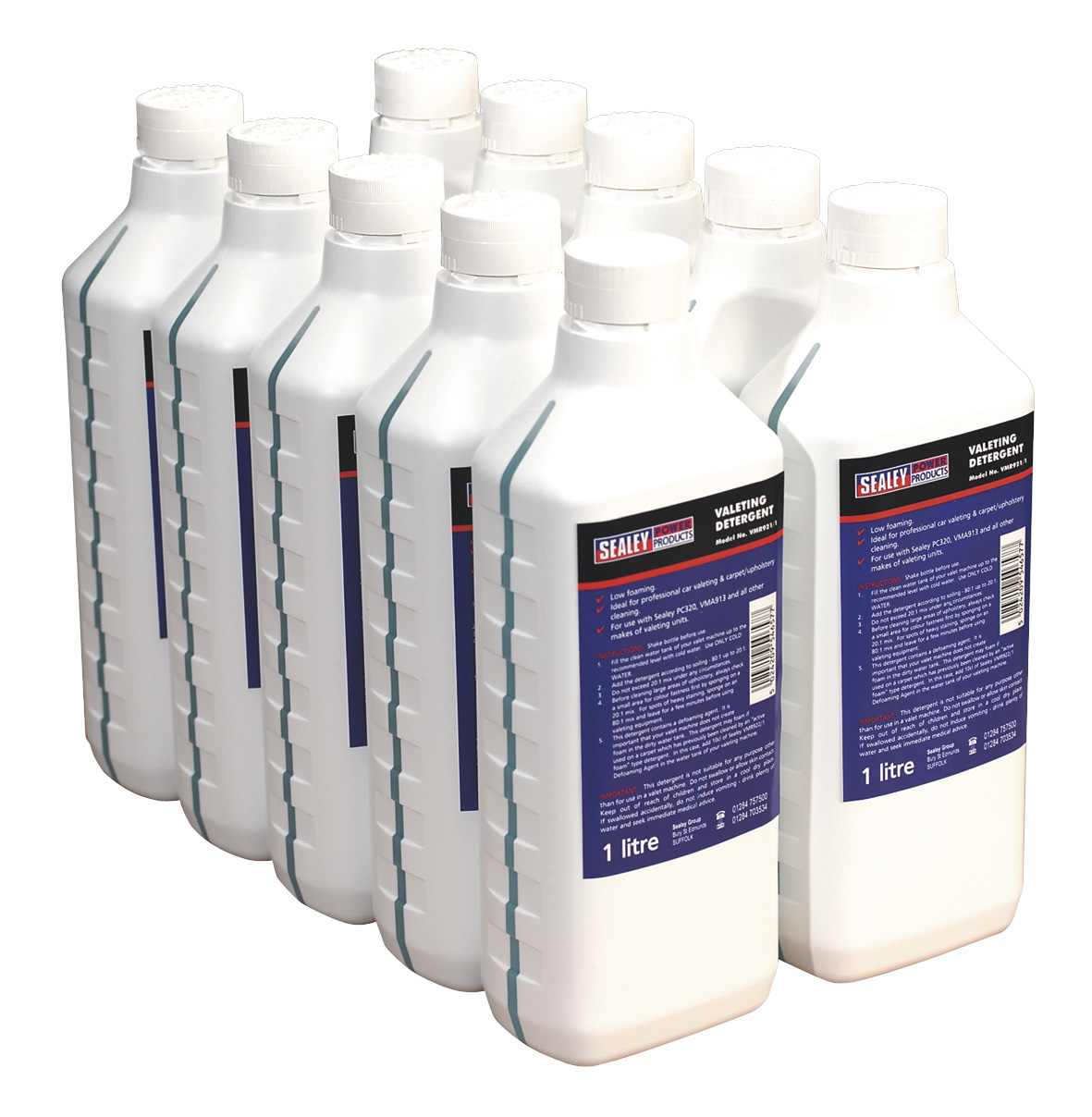 Sealey VMR921 Carpet/Upholstery Detergent 1ltr Pack of 10