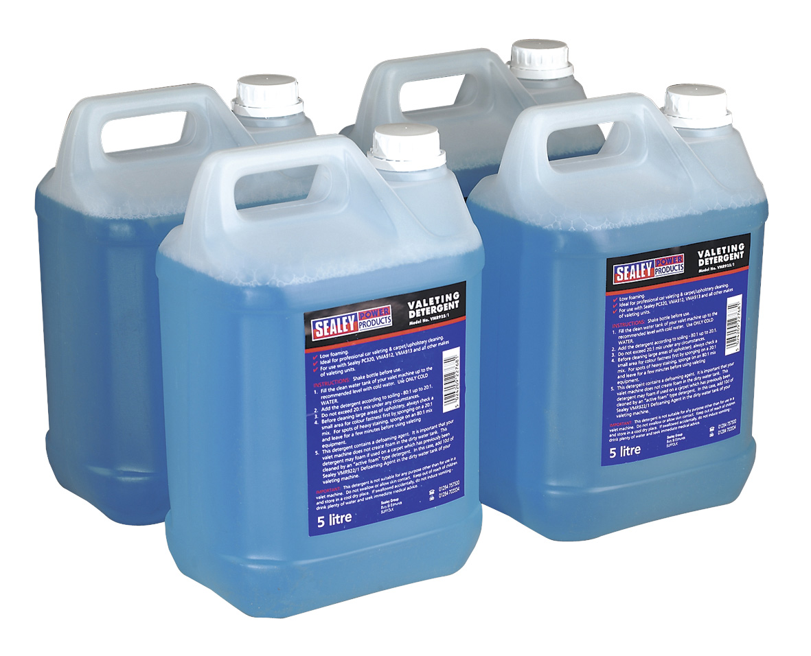 Sealey VMR925 Carpet/Upholstery Detergent 5ltr Pack of 4