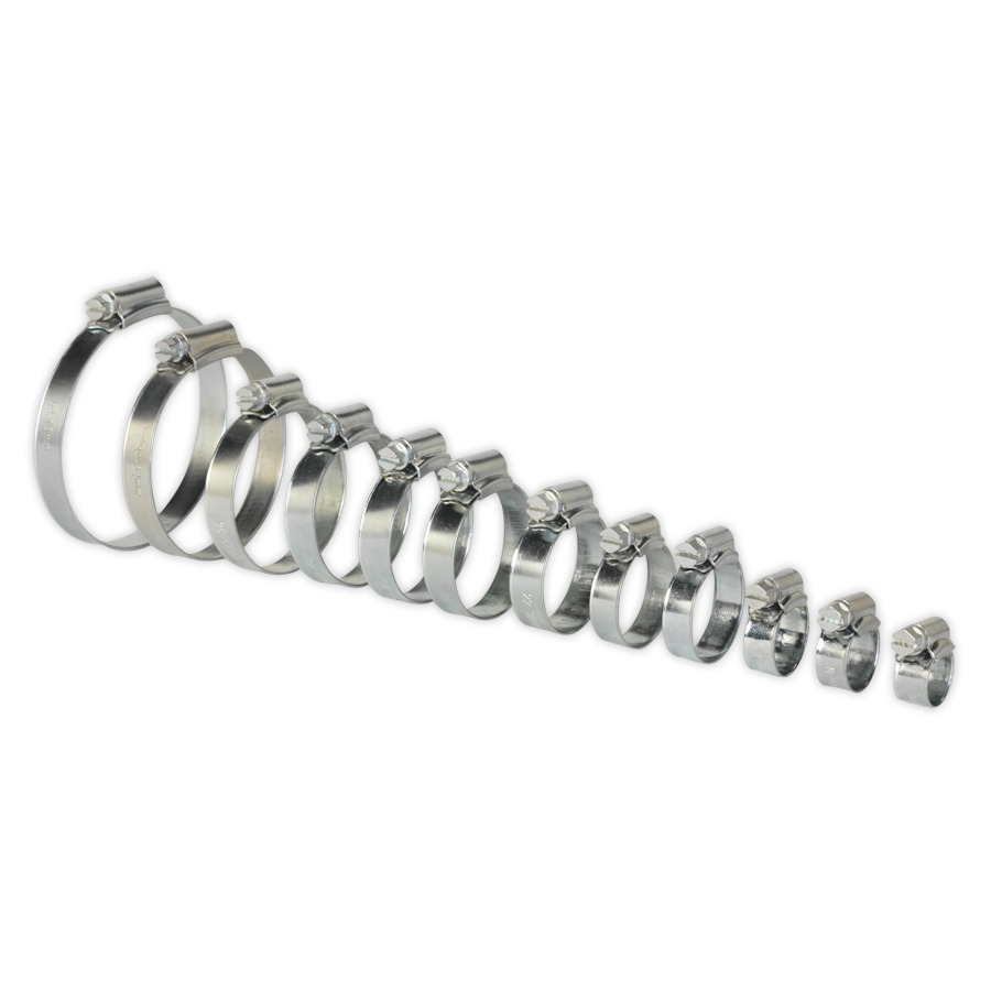 Sealey SHCS3 Hose Clip Assortment 85pc &oslash;8-57mm Zinc Plated
