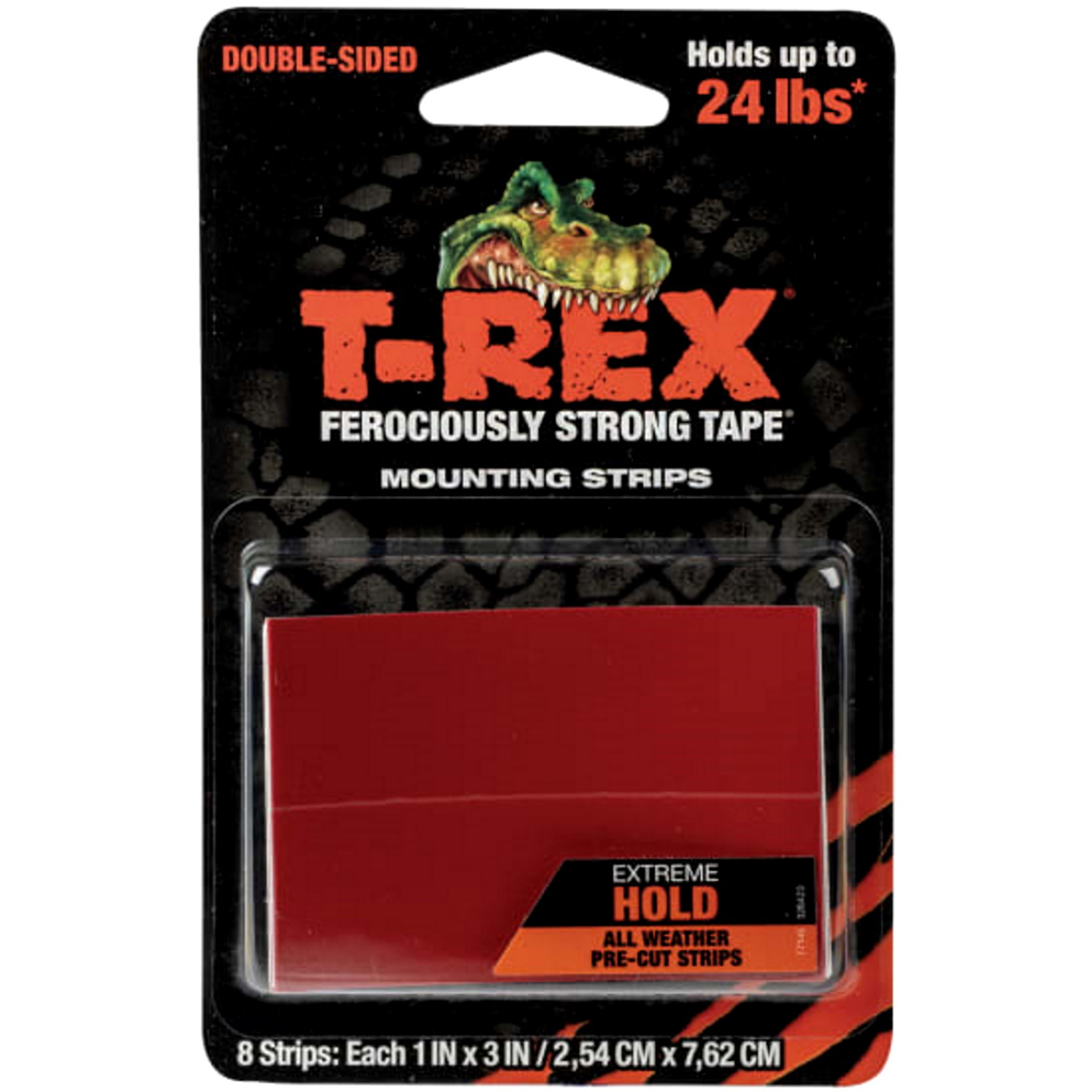 Shurtape 286252 T-REX® Double-Sided Extreme Hold Mounting Strips 2.54 x 7.62cm (Pack of 8)