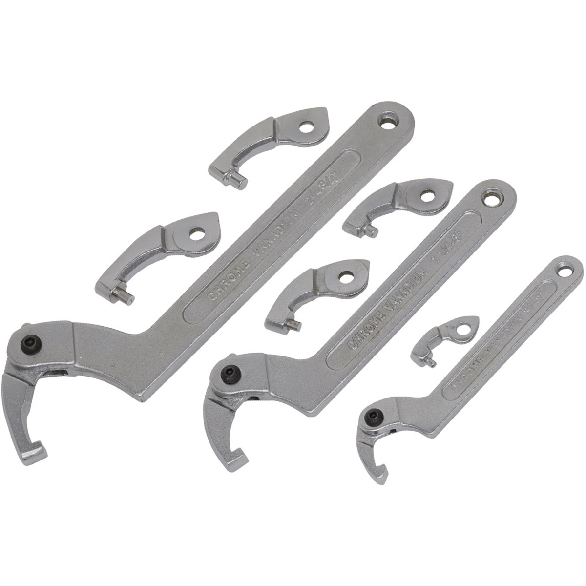 Sealey SMC2 Adjustable Hook and Pin Wrench Set 11 Piece