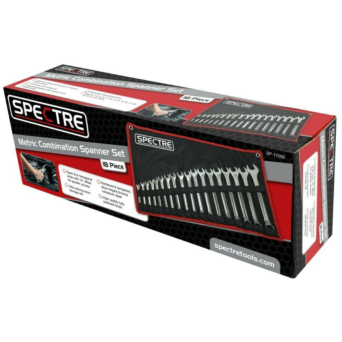 Spectre SP-17002 18 Piece 6-24mm Combination Spanner Wrench Set