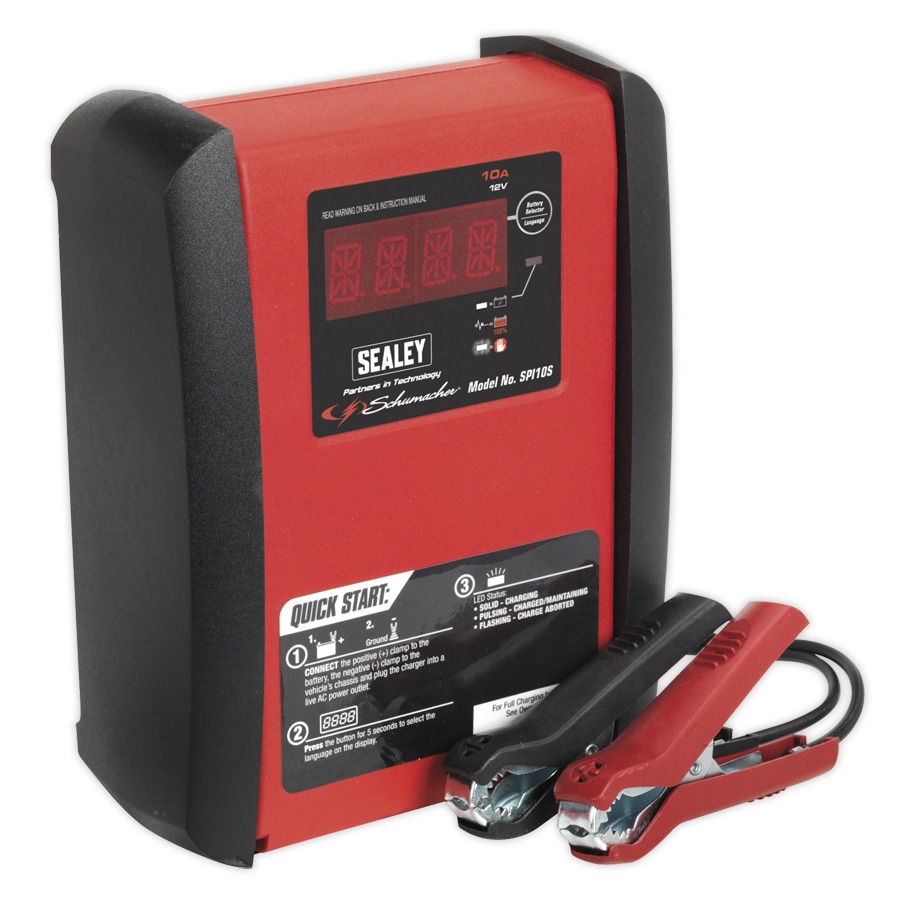 Sealey SPI10S Intelligent Speed Charge Battery Charger 10Amp 12V