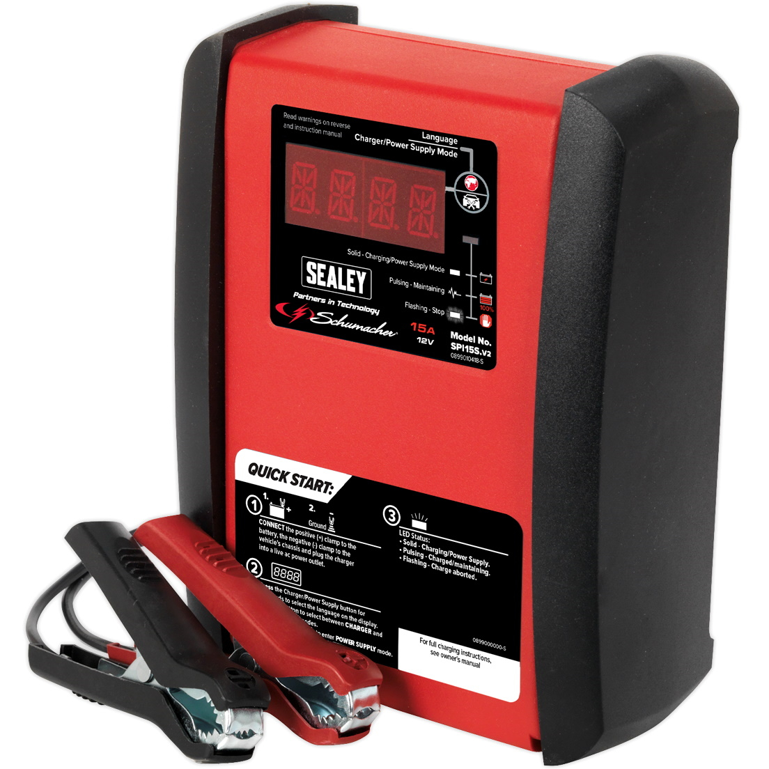 Sealey SPI15S Intelligent Speed Charge Battery Charger 15Amp 12V