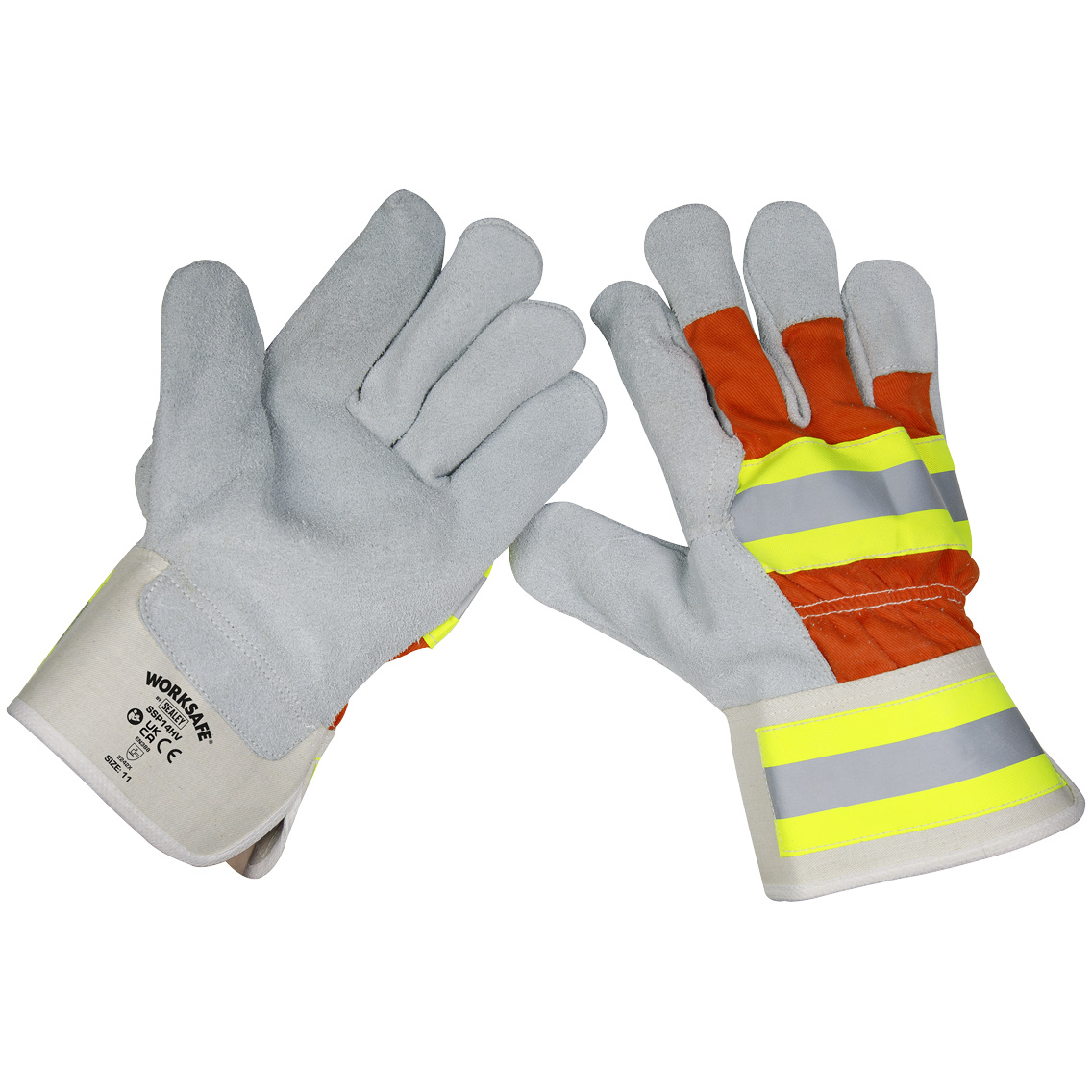 Sealey SSP14HV Reflective Rigger's Gloves Pair (One Size)