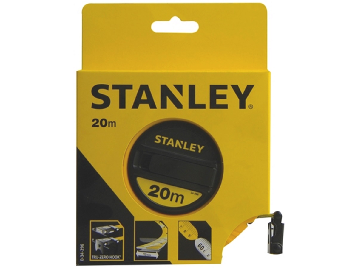 Stanley 0-34-296 Closed Case Fibreglass Tape Measure 20m STA034296