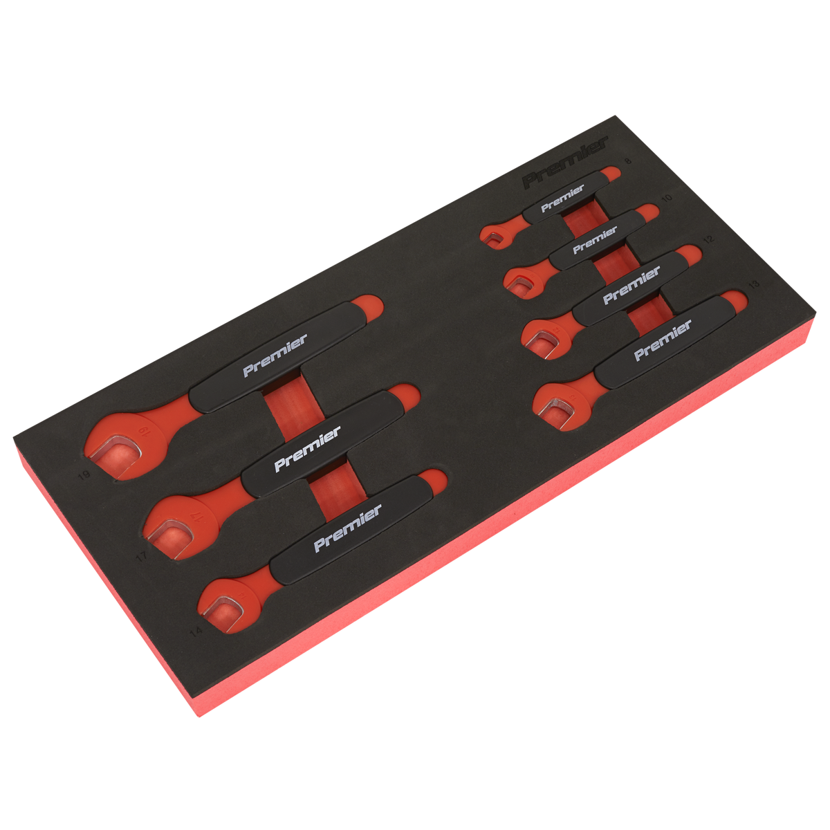 Sealey TBTE03 Insulated Open-End Spanner Set with Tool Tray 7pc VDE Approved