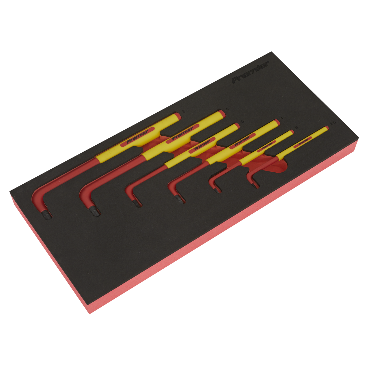 Sealey TBTE05 Hex Key Set with Tool Tray 6pc - VDE Approved