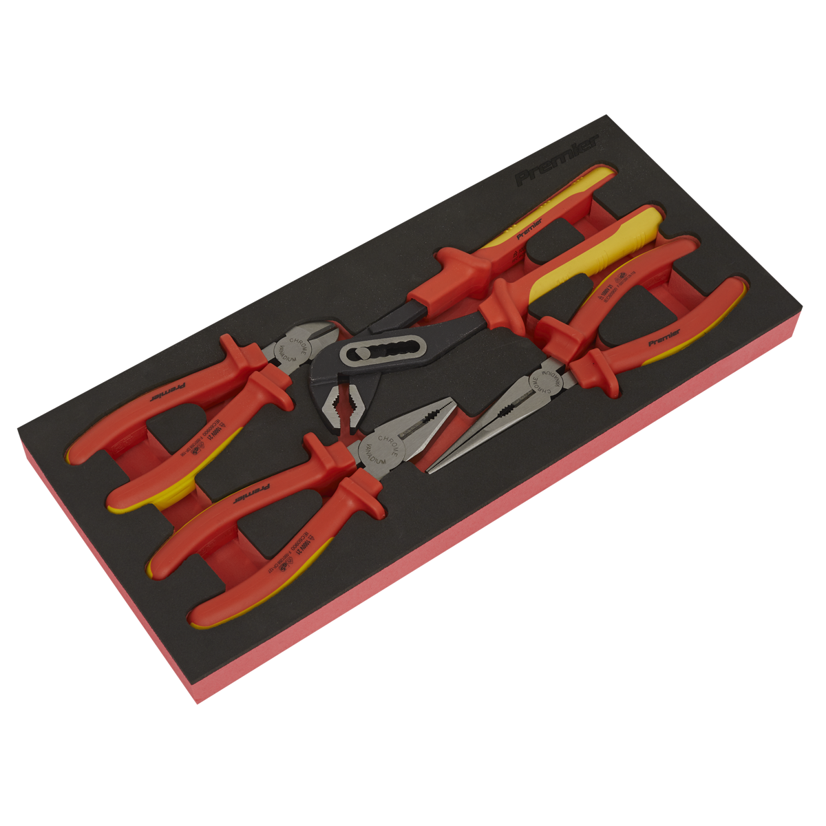 Sealey TBTE07 Insulated Pliers Set 4pc with Tool Tray - VDE Approved