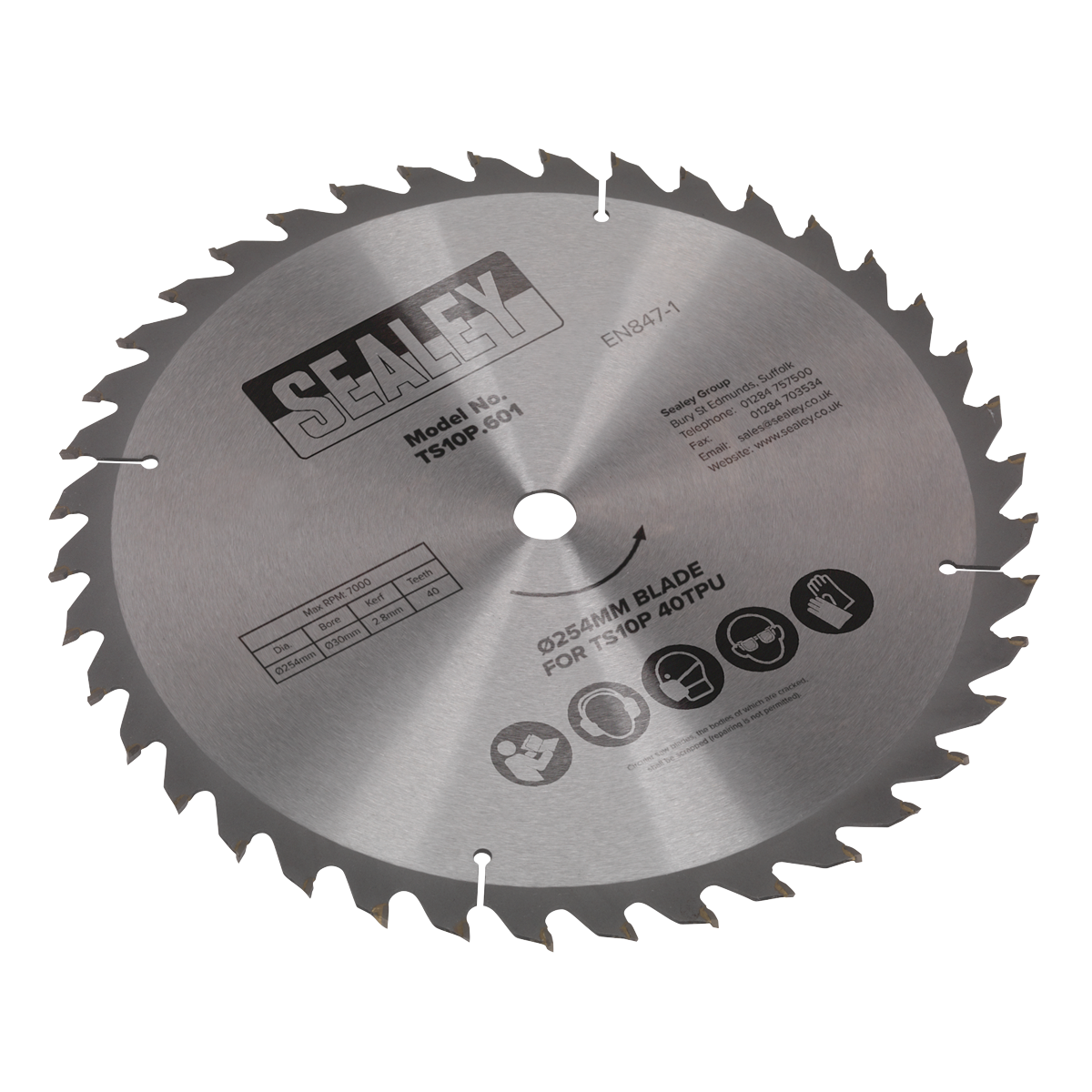 Sealey TS10P.601 Blade &oslash;254mm x 2.8mm/&oslash;30mm Bore 40tpu
