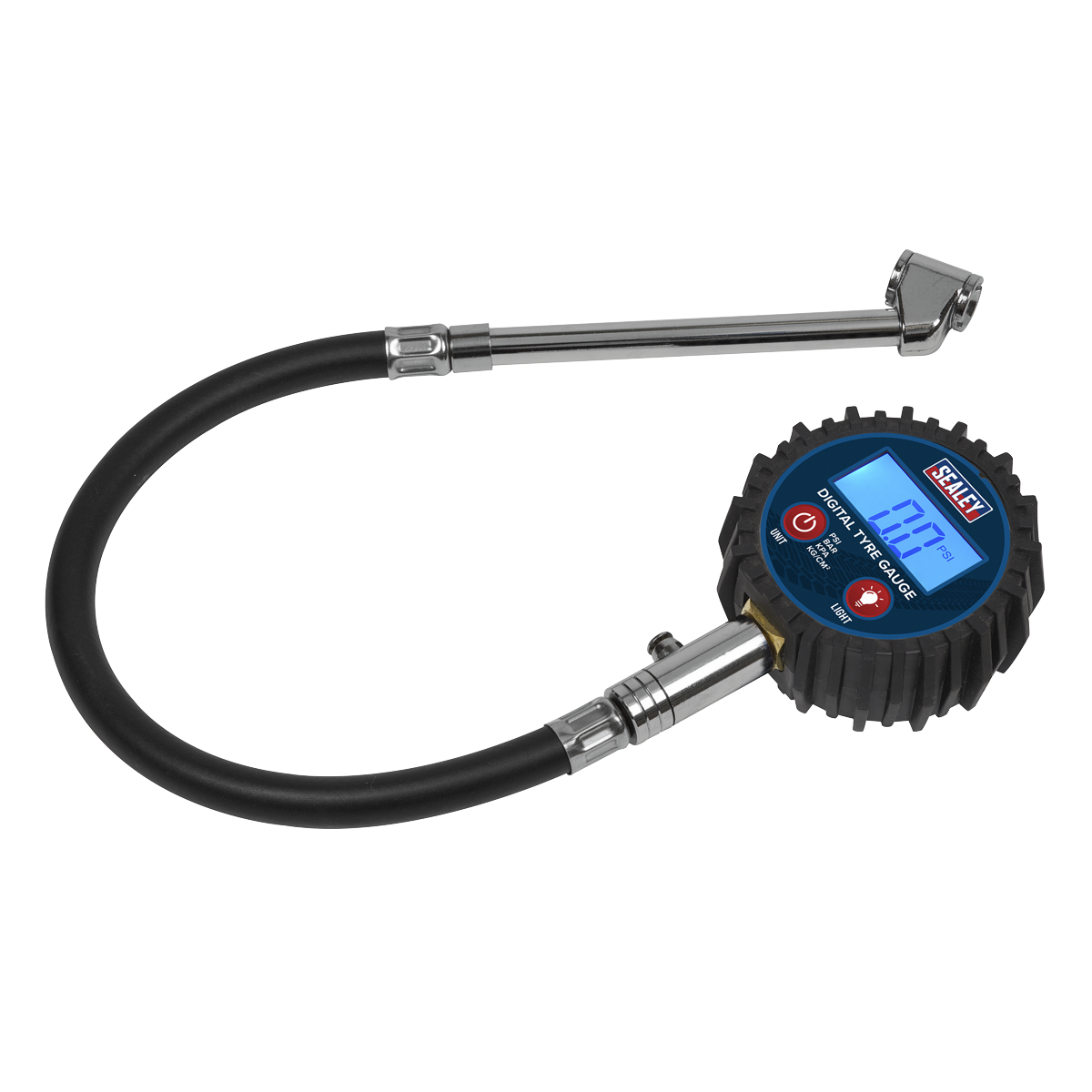 Sealey TST003 Digital Tyre Pressure Gauge with Twin Push-On Connector