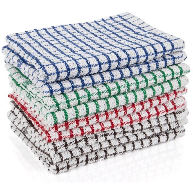 TTCHECK Check Pattern Terry Tea Towel 18" x 27"