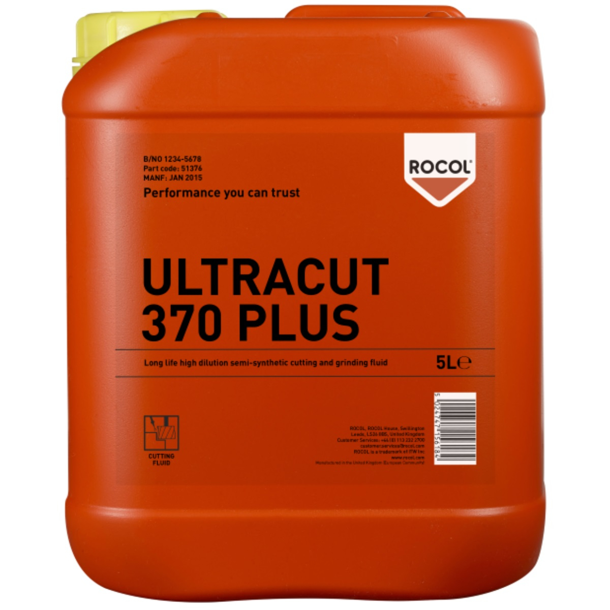 Rocol 51376 ULTRACUT 370 PLUS Long Life Cutting and Grinding Fluid 5ltr