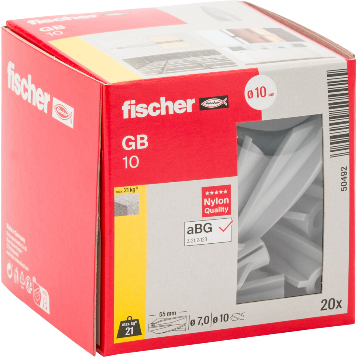 Fischer 50492 Aircrete Anchor GB 10 (Pack x 20)