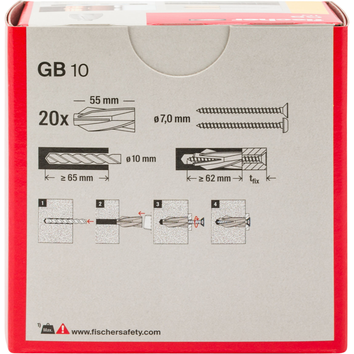 Fischer 50492 Aircrete Anchor GB 10 (Pack x 20)