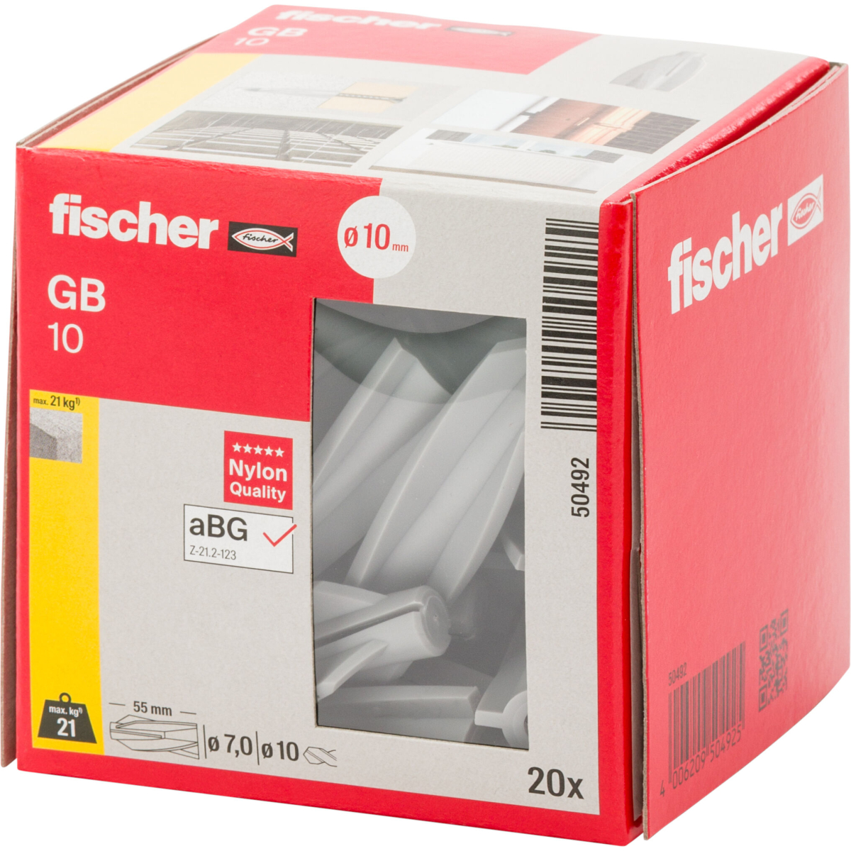 Fischer 50492 Aircrete Anchor GB 10 (Pack x 20)