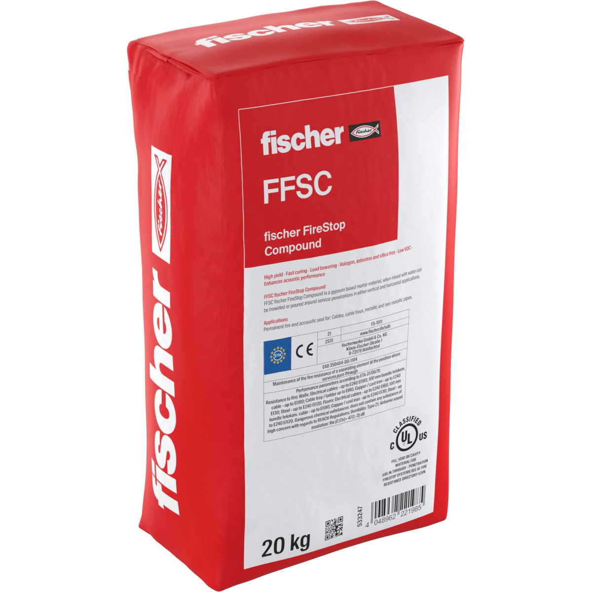 Fischer 533247 FireStop Compound FFSC 20 kg