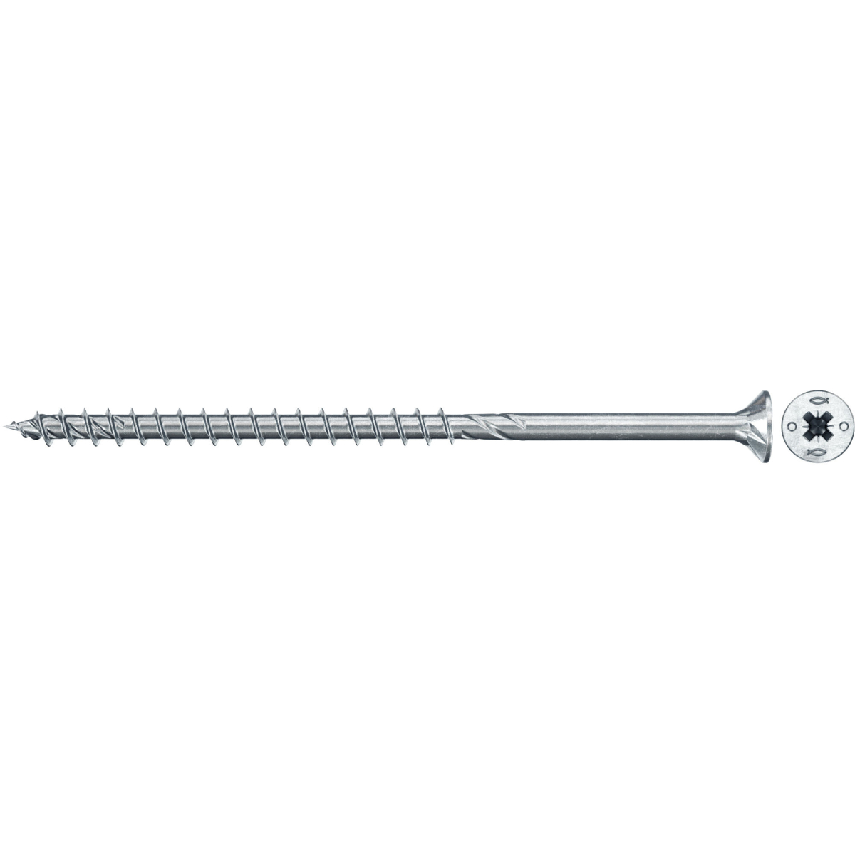 Fischer 576978 FPF II CZP 5.0 x 80 Chipboard Screw PowerFast Countersunk Head, PZ Drive, Full Thread, Blue Passivated, Zinc plating (Tub x 350 Screws)