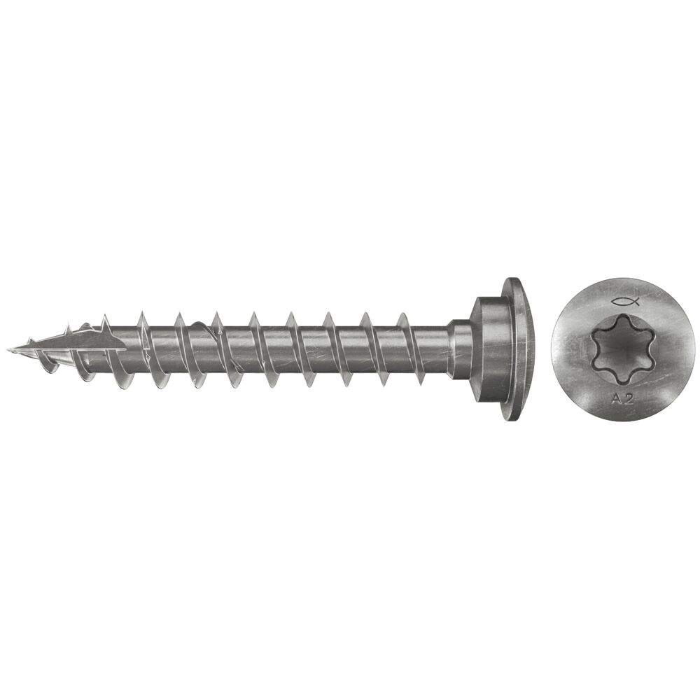 Fischer 660702 Post Stainless Steel Screw 7mmx40mm Centring wedges A2 VG TX Pack x 50