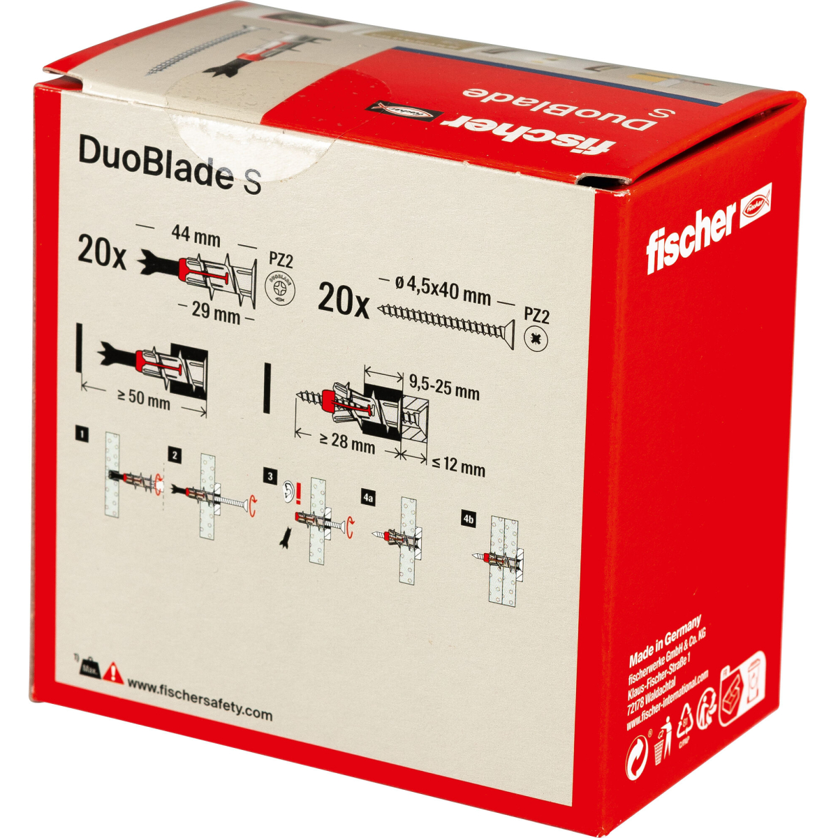 Fischer 545678 Plasterboard Fixing DuoBlade S With Screw (Pack x 20)