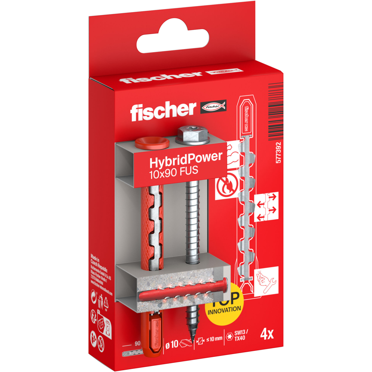 Fischer 577392 HybridPower 10 x 90 FUS K Pack x 4
