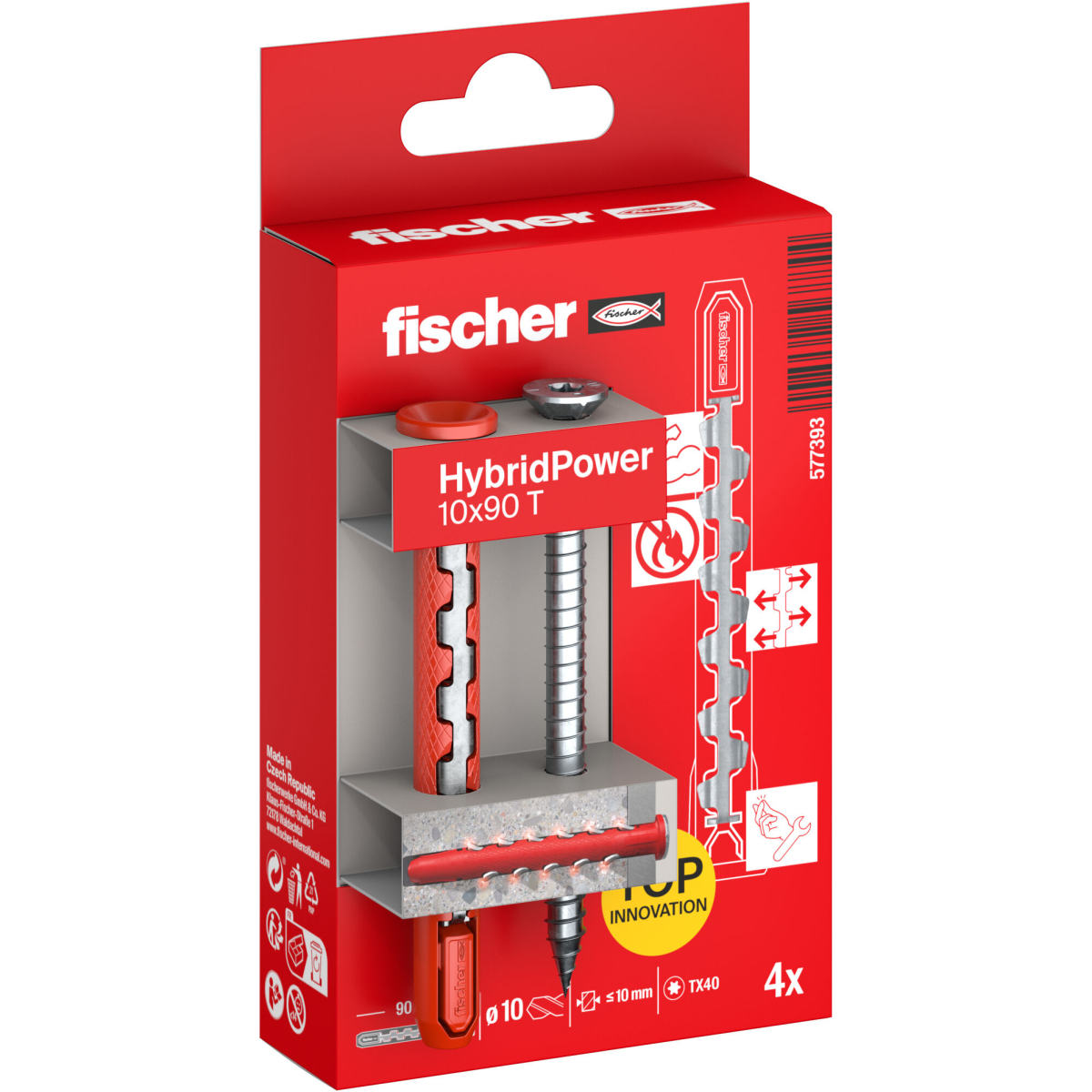 Fischer 577393 HybridPower 10 x 90 T K Pack x 4