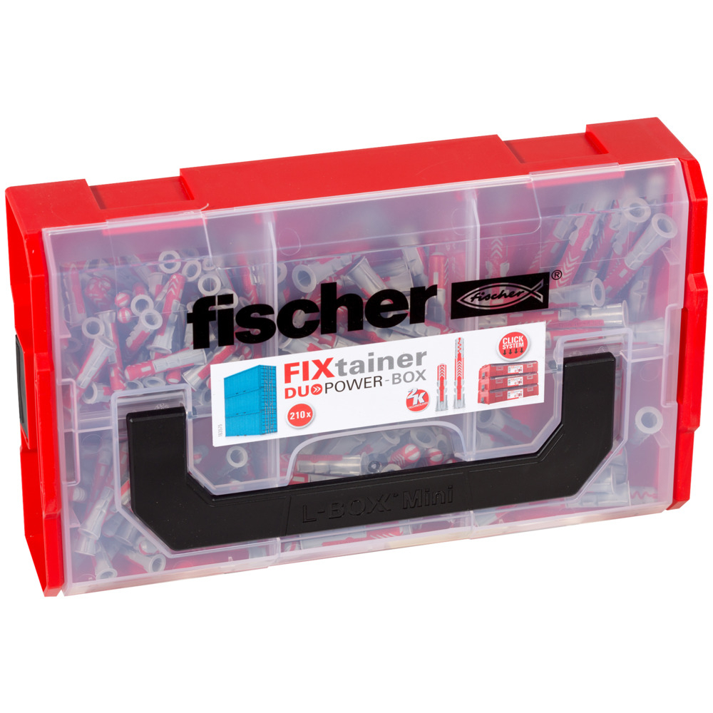 Fischer 541105 FixTainer - DuoPower short/long 210 pcs in Refillable FixTainer