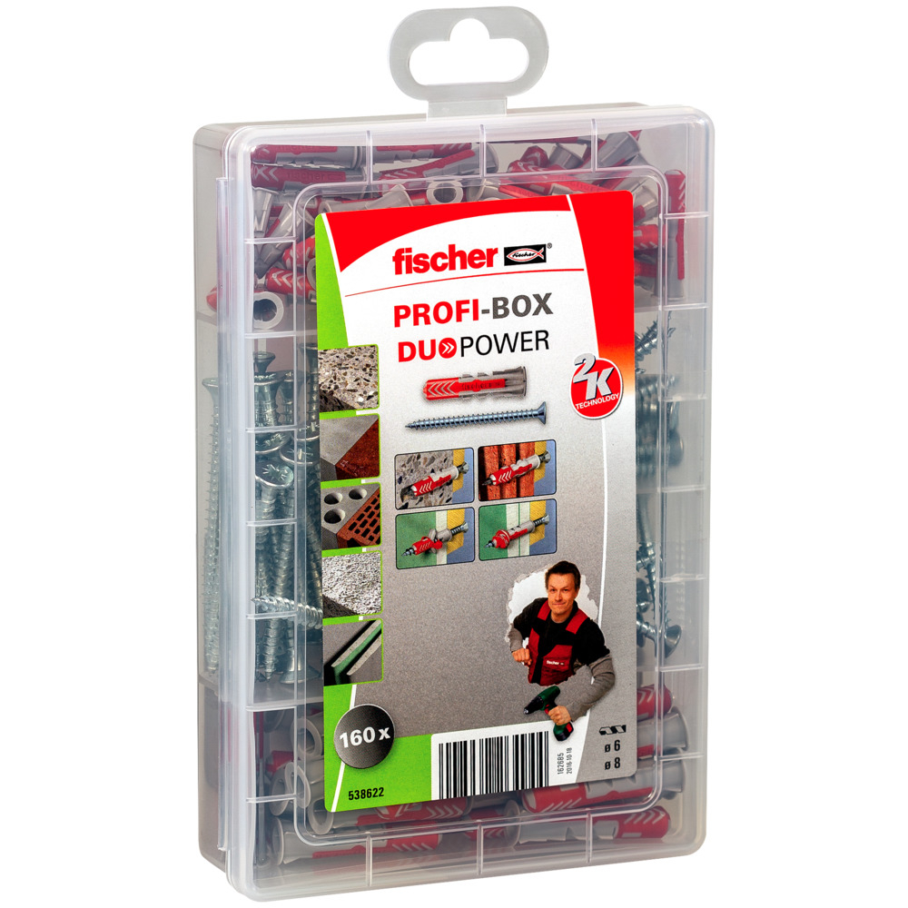 Fischer 538622 Profi-Box DuoPower Plug With Screw In Meister-Box 160pcs