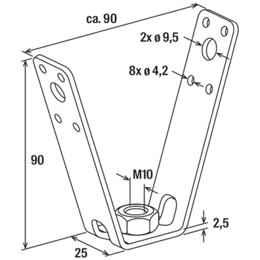 Fischer 64095 Profile Hanger TZ M10 Pack x 25