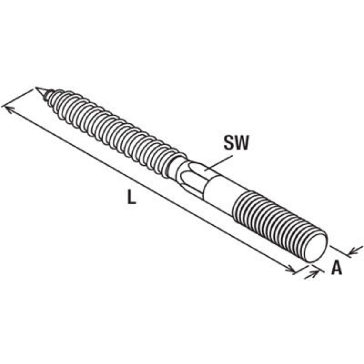 Fischer 65132 Stud Screw STS 8 x 80 Stainless Steel A2 (Pack x 100)