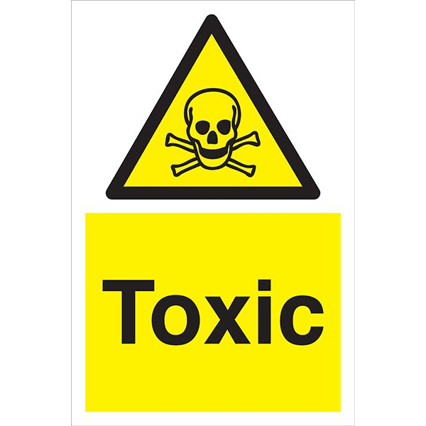 Allsigns WA154S  200 X 300mm Self-Adhesive PVC ''Toxic" Sign