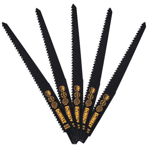 DeWalt DT2363-QZ 228mm HCs Reciprocating Saw Blades - Fast Cuts (S1544D) Pack x 5