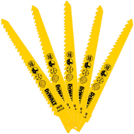DeWalt DT2344-QZ 152mm Bi-Metal Reciprocating Saw Blades - For Fine, Fast Cuts In Wood (S711VF) Pack x 5